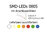 SMD-LED, Bauform 0805, mit angelöteten Kupferlackdrähten, gelb